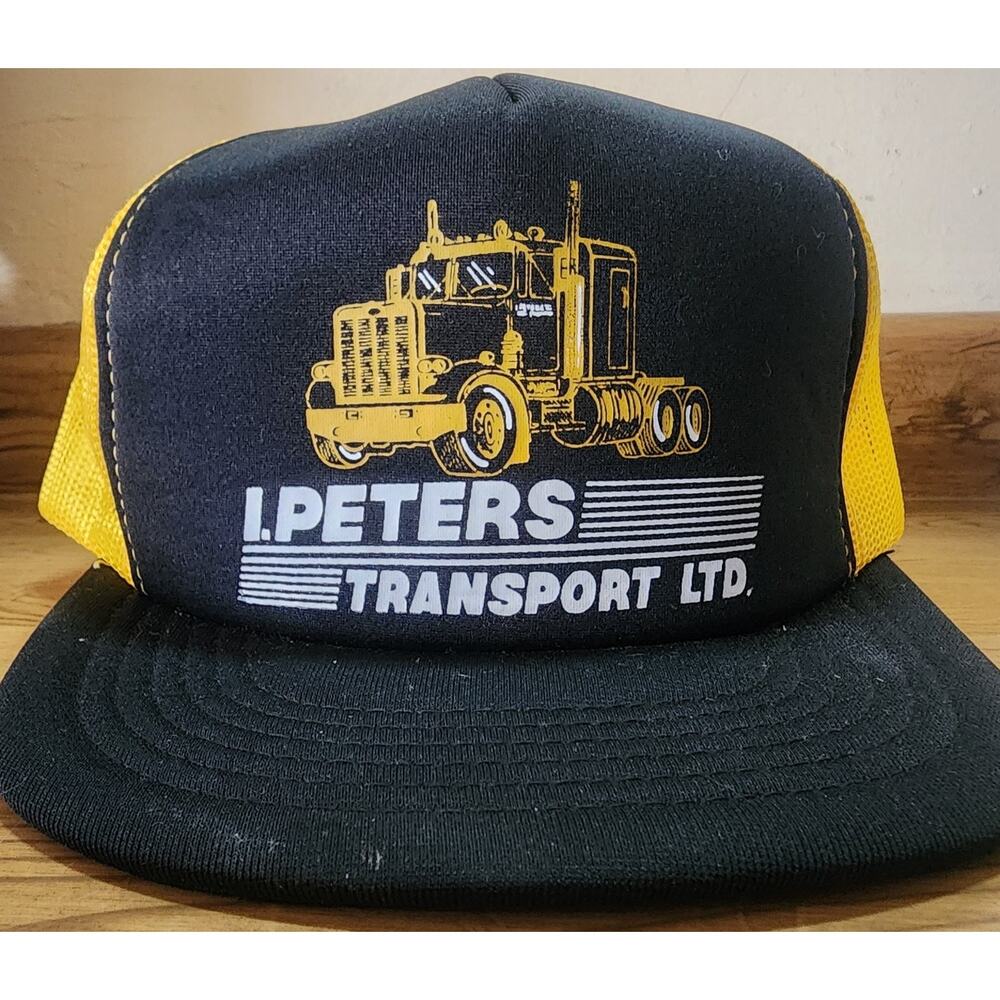 AJM Trucker Hat I. Peters Transport LTD. Semi Truck Adjustable Snapback See Pic